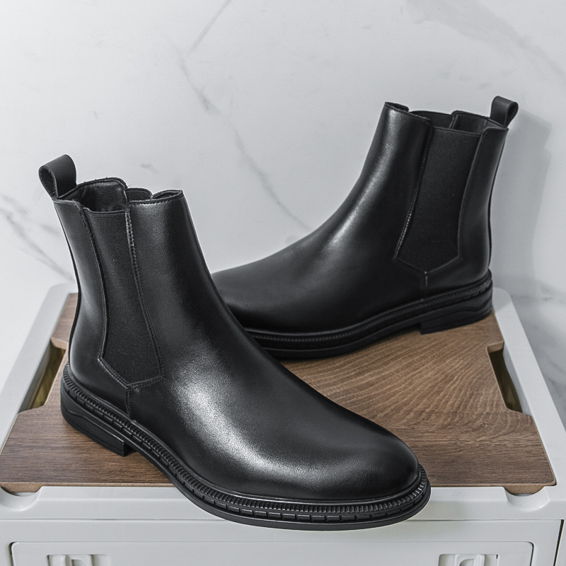 Leather Work Flats - British Style Chelsea Men's Boots Leather