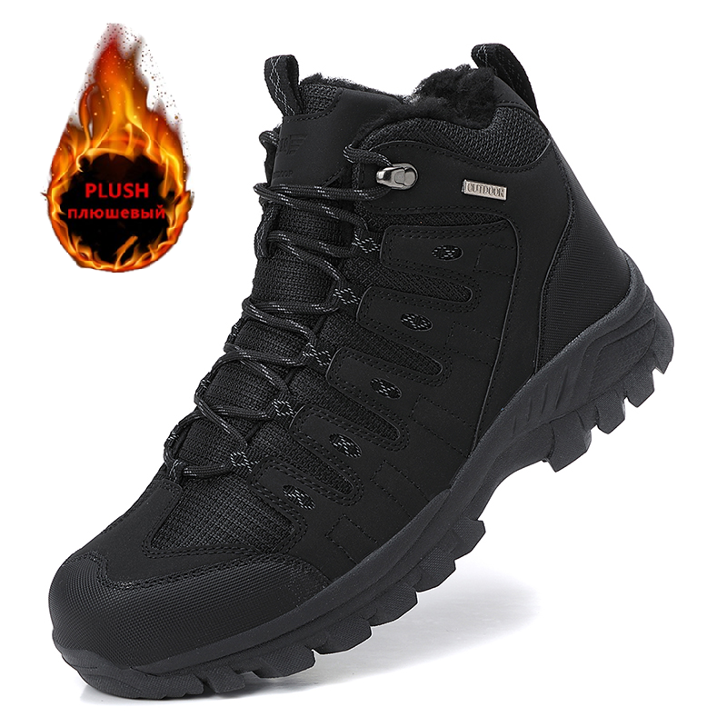 Leather Work Flats - Winter Men's Boots Warm Plush Men's