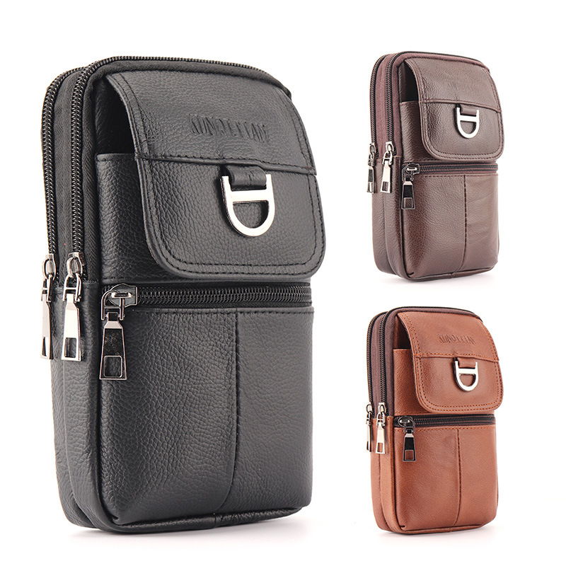 Leatherwork Wallet - Men's leather waist bag - Large