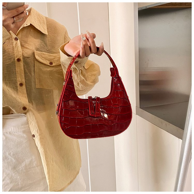 Leatherwork Patterns - Women's Fashion Crocodile Pattern Hobo Shoulder
