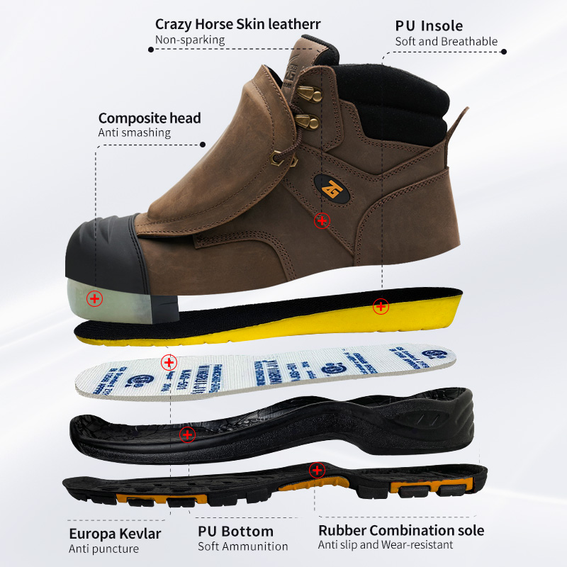 Genuine leather Work Safety Bo - Leather Work Flats 评论和价格