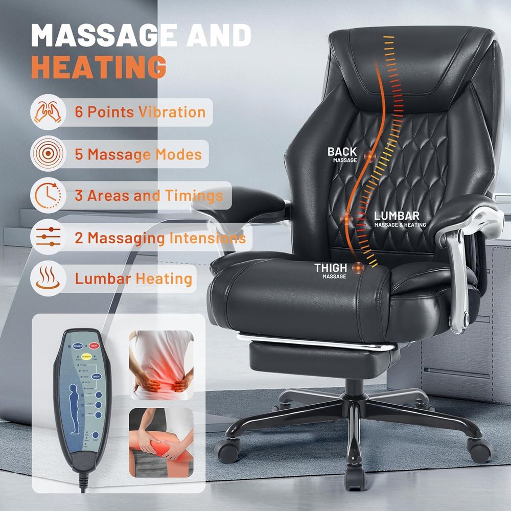 Ergonomic Reclining Office Cha - Leatherwork At Home 评论和价格