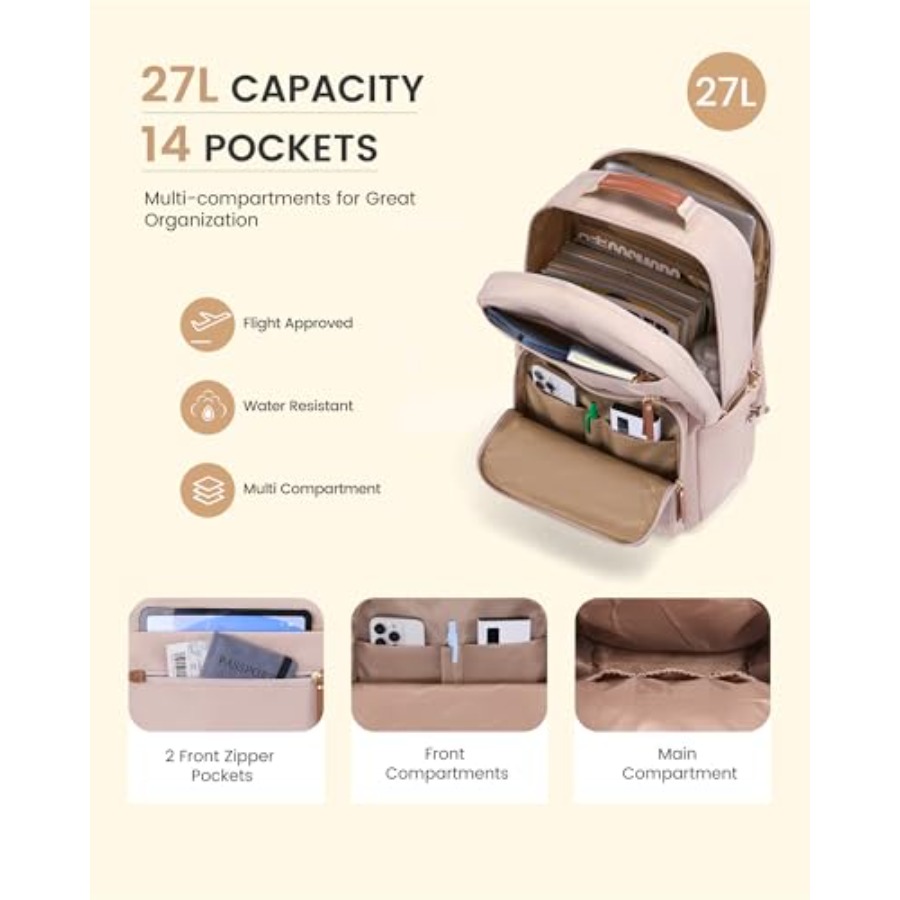 Laptop Backpack for Women with - For Leather Work 评论和价格