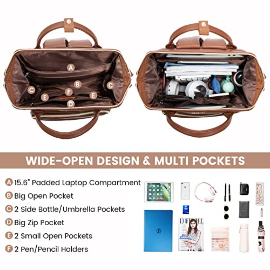 Leather Laptop Backpack for Wo - For Leather Work 评论和价格