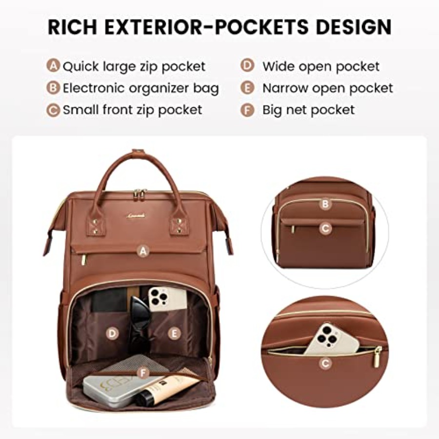 Leather Laptop Backpack for Wo - For Leather Work 评论和价格