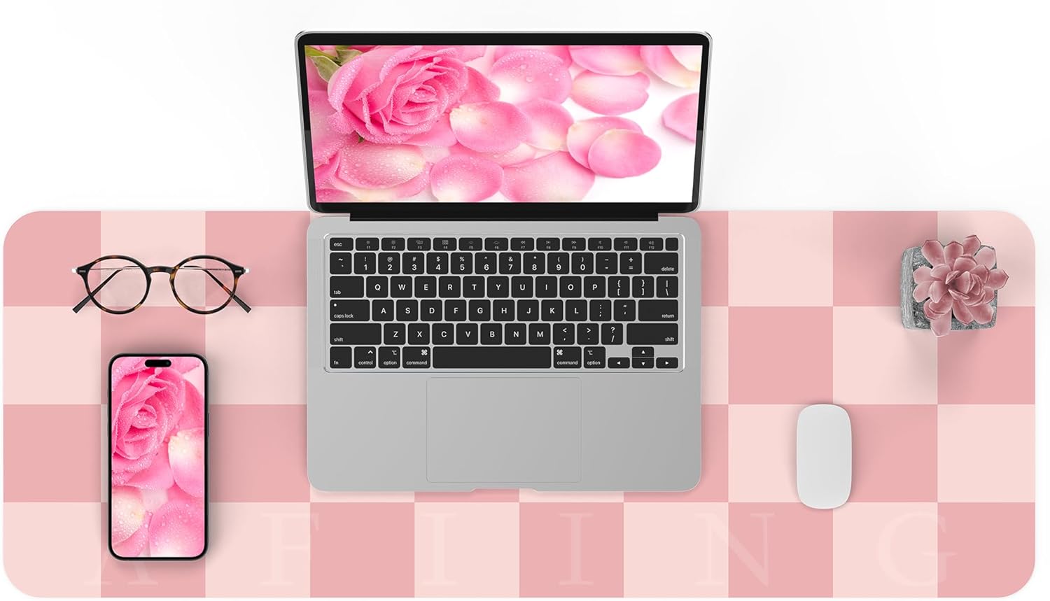 Non-Slip Pink Desk Mat, Waterp - Leatherwork At Home 评论和价格