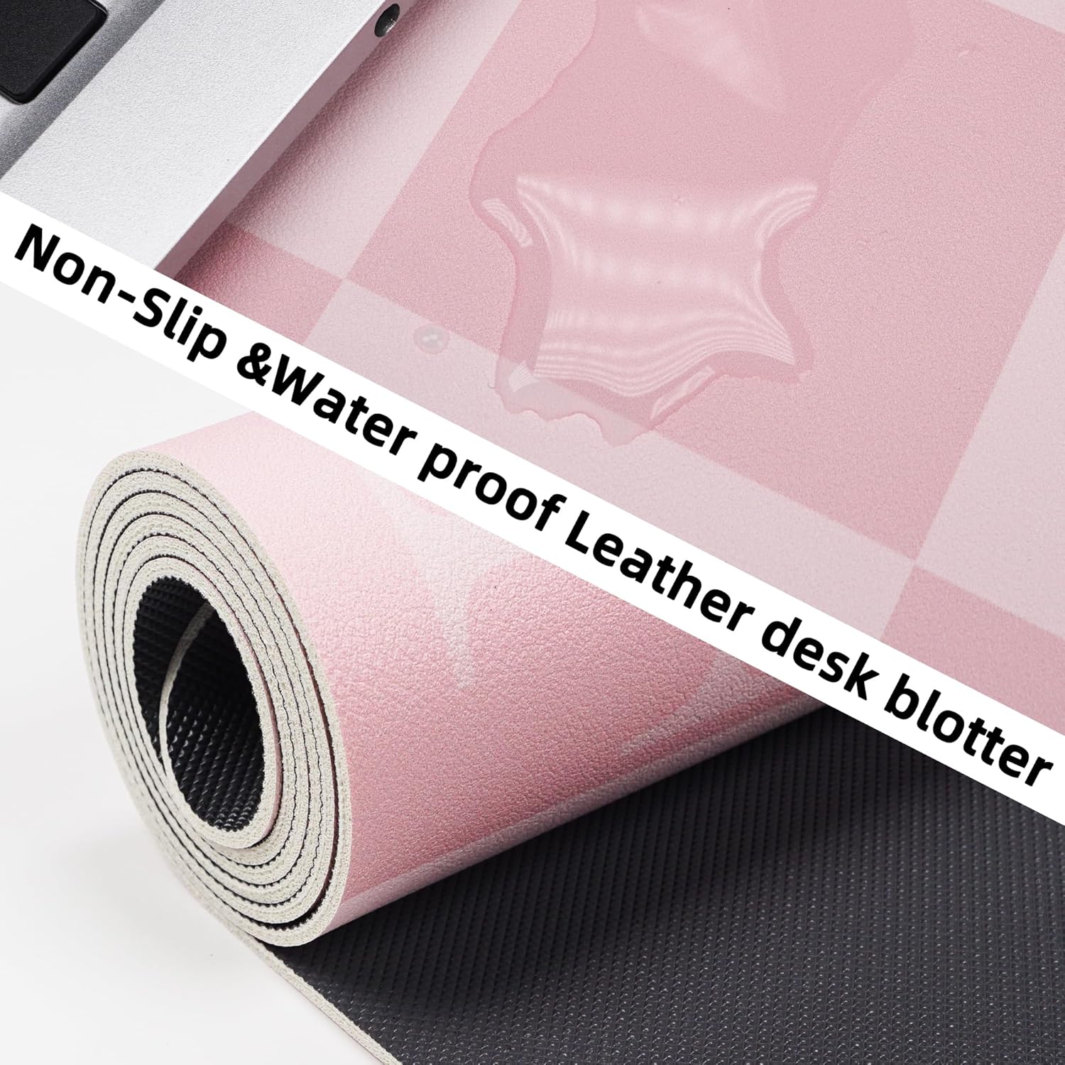 Non-Slip Pink Desk Mat, Waterp - Leatherwork At Home 评论和价格