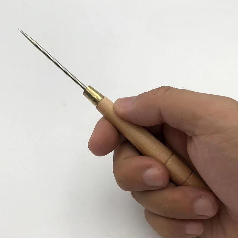 3 PCS Wooden Handle Awl Tool L - Leatherwork Punching Tool 评论和价格
