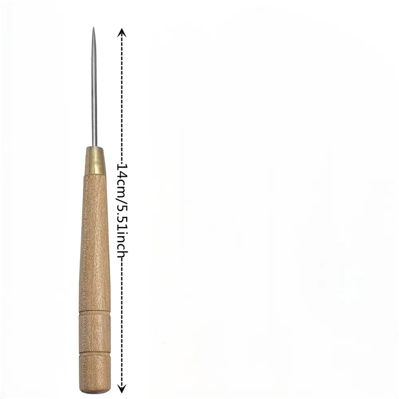 3 PCS Wooden Handle Awl Tool L - Leatherwork Punching Tool 评论和价格