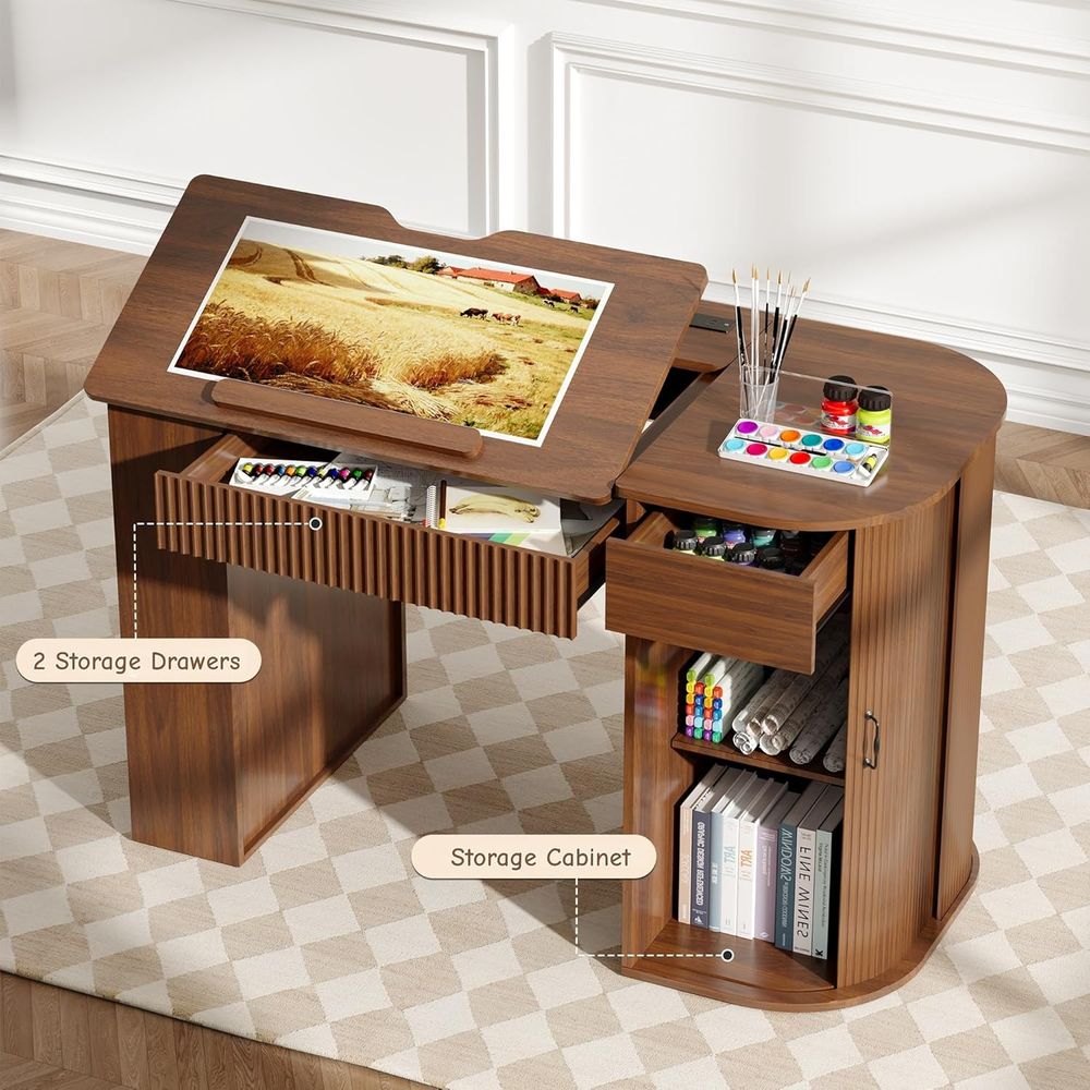 Storage Cabinet Desk with Draw - For Leather Work 评论和价格
