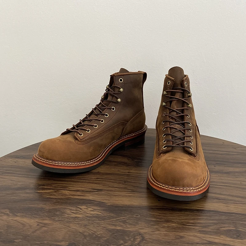 Vintage British Men Ankle Boot - Leather Work Flats 评论和价格