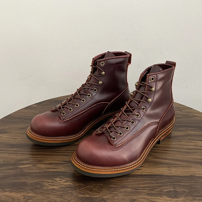 Vintage British Men Ankle Boot - Leather Work Flats 评论和价格