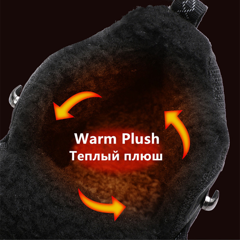 Winter Men's Boots Warm Plush  - Leather Work Flats 评论和价格