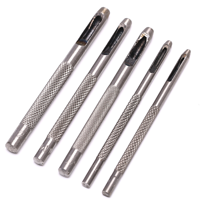 C 5Pcs new Leather Round Shape - Leatherwork Punching Tool 评论和价格