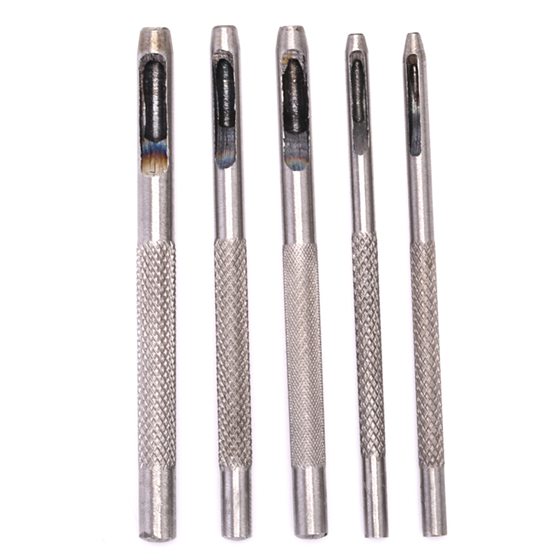 C 5Pcs new Leather Round Shape - Leatherwork Punching Tool 评论和价格