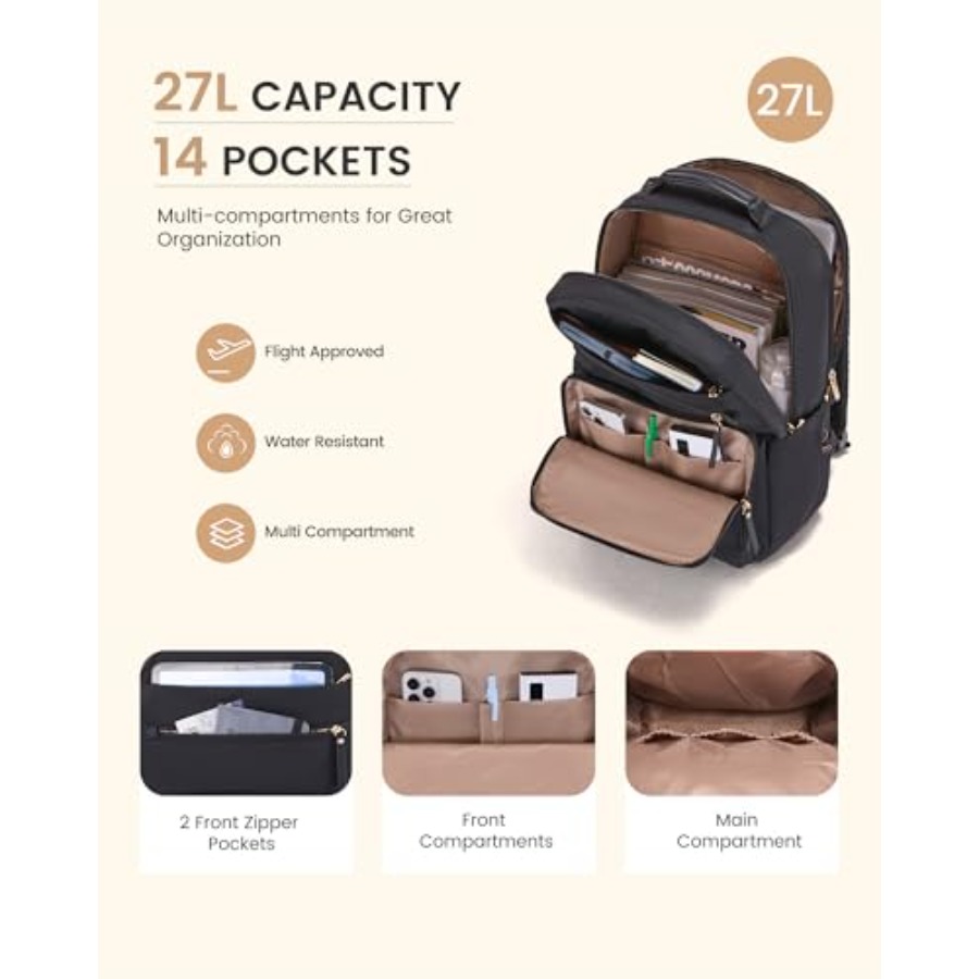 Laptop Backpack for Women with - For Leather Work 评论和价格