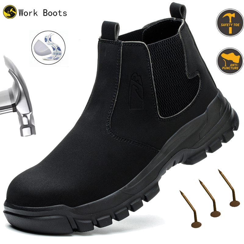 Waterproof Men's Safety Work B - Leather Work Flats 评论和价格