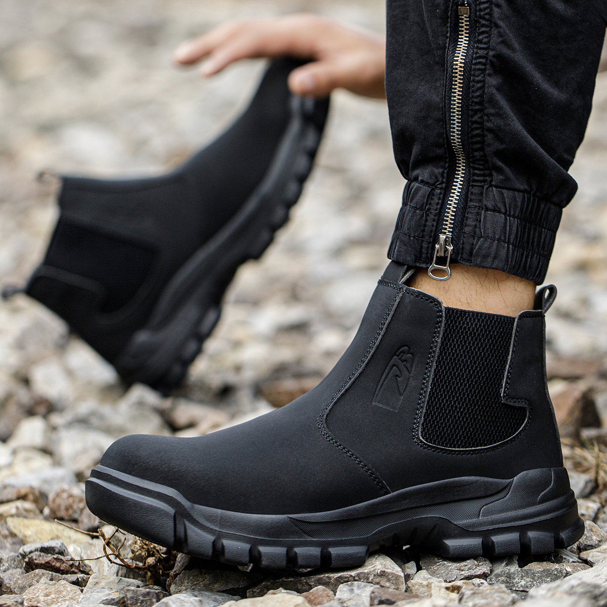 Waterproof Men's Safety Work B - Leather Work Flats 评论和价格