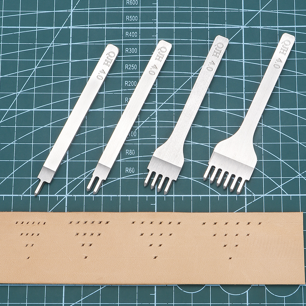 4pc/set Stainless Steel Rhombu - Leatherwork Punching Tool 评论和价格