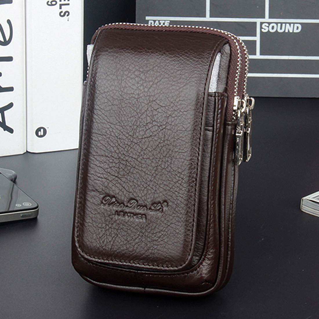 Men Genuine Leather Waist Fann - Leatherwork Wallet 评论和价格