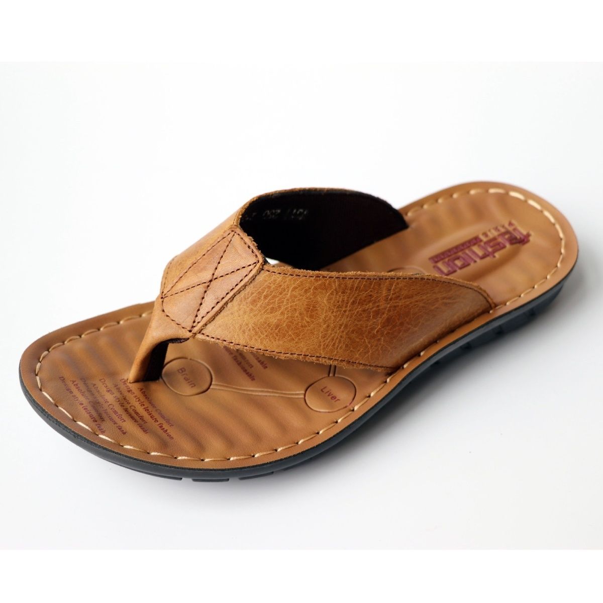 Summer Shoes Men Slippers Genu - Leather Work Flats 评论和价格