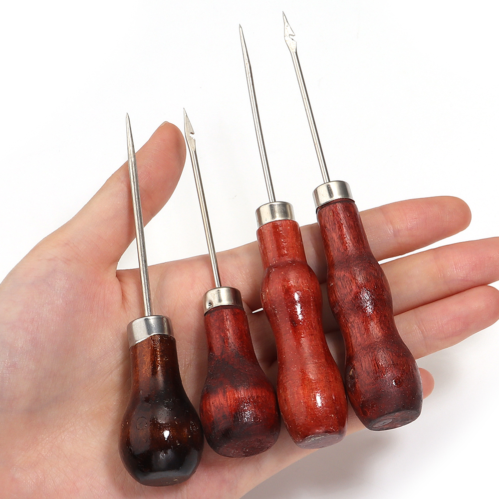 Wooden Handle Awls DIY Leather - Leatherwork Punching Tool 评论和价格