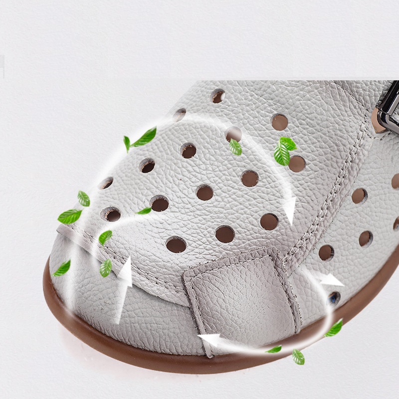 New Cow leather low heel sanda - Leather Work Flats 评论和价格
