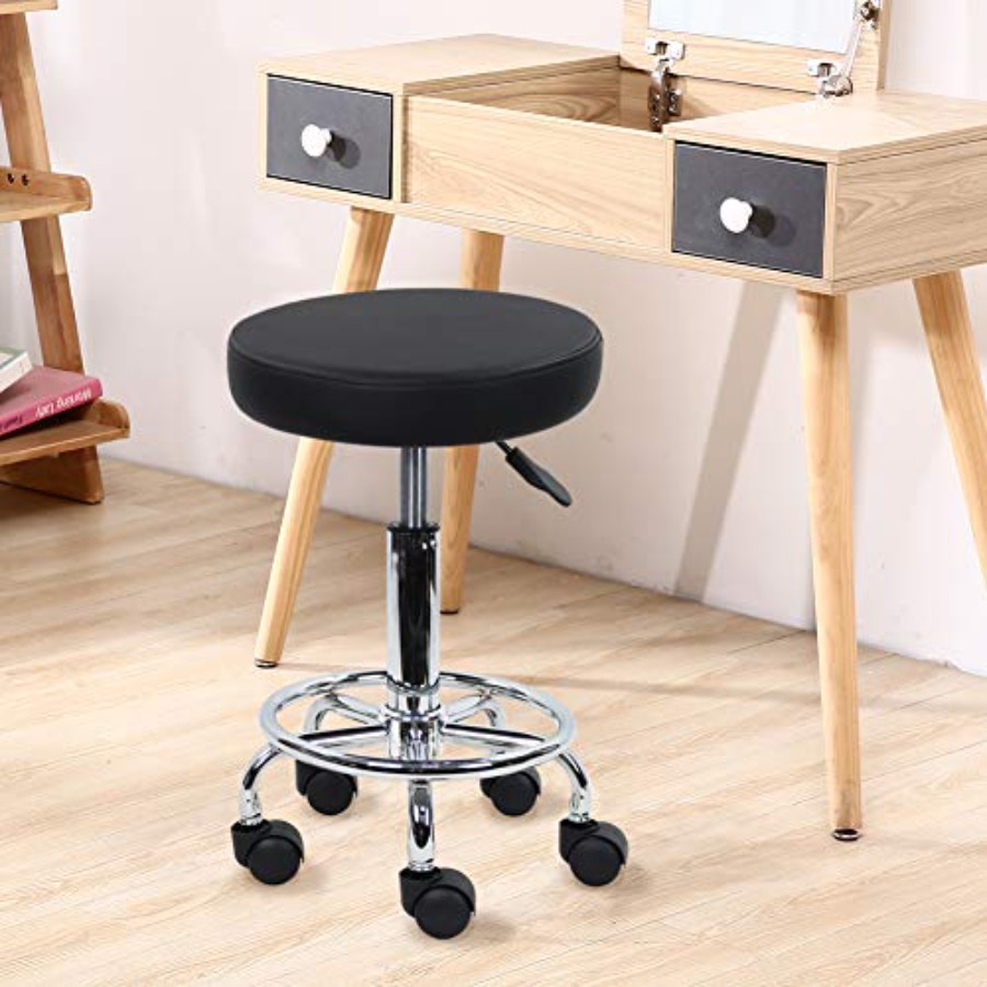 PU Leather Round Rolling Stool - For Leather Work 评论和价格