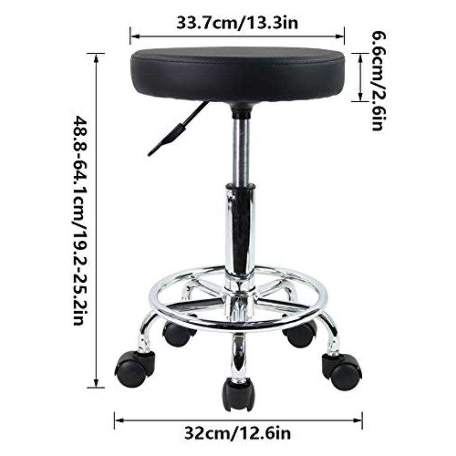 PU Leather Round Rolling Stool - For Leather Work 评论和价格