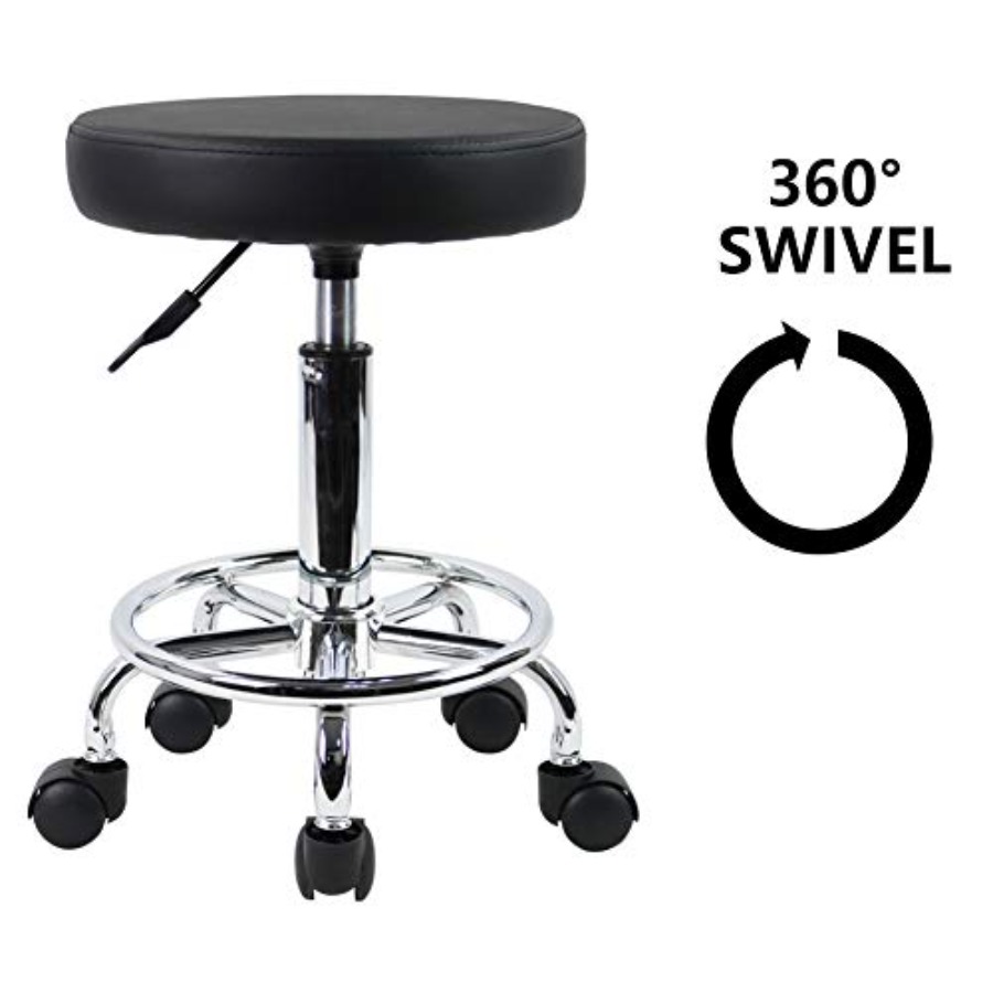 PU Leather Round Rolling Stool - For Leather Work 评论和价格