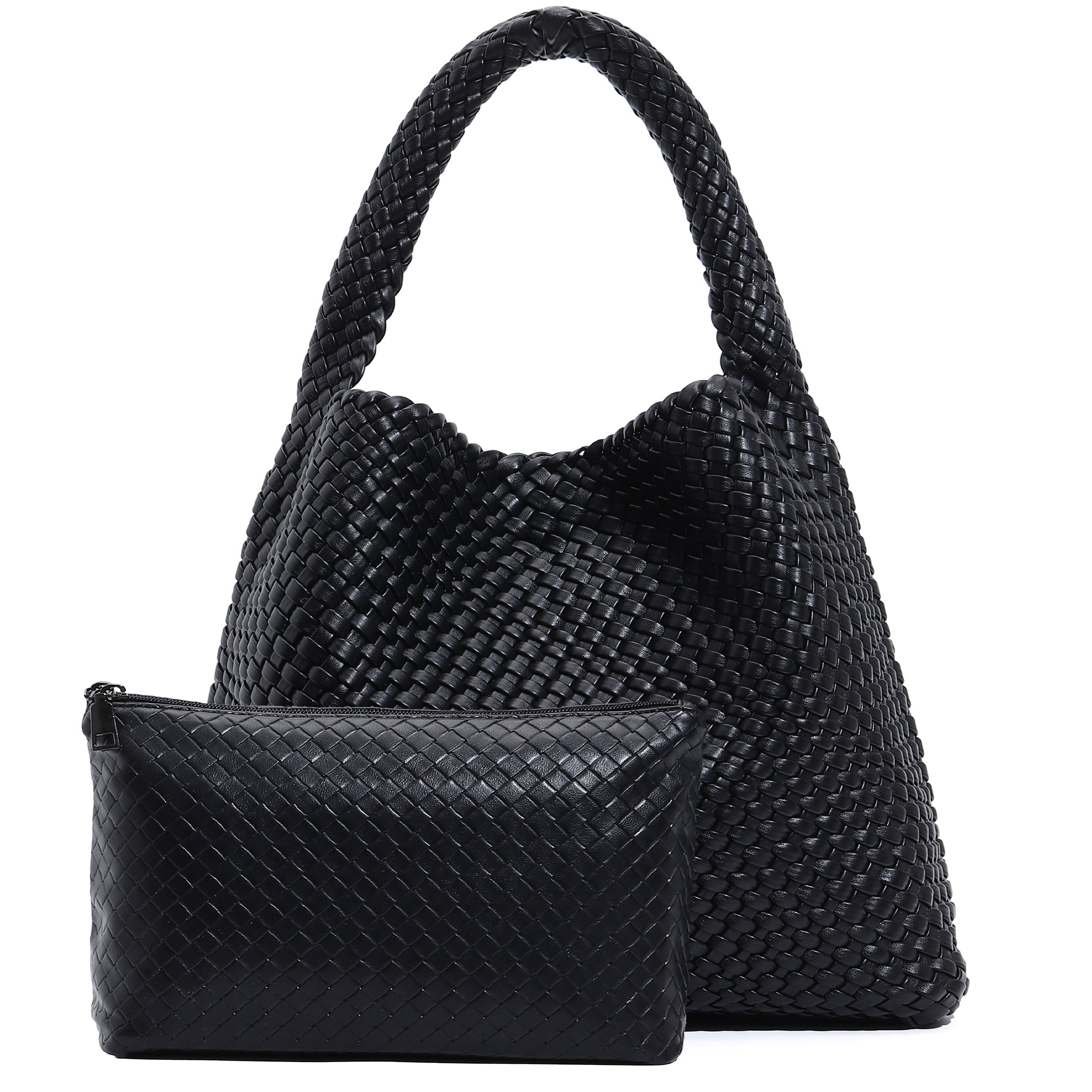 Large Woven Tote Bag for Women - Leatherwork Wallet 评论和价格