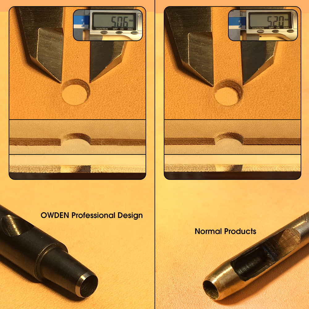 OWDEN 1-5mm 6Pcs Leather Hollo - Leatherwork Punching Tool 评论和价格