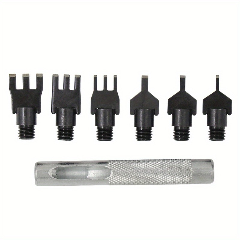 1Set Steel Handle Leather Flat - Leatherwork Punching Tool 评论和价格