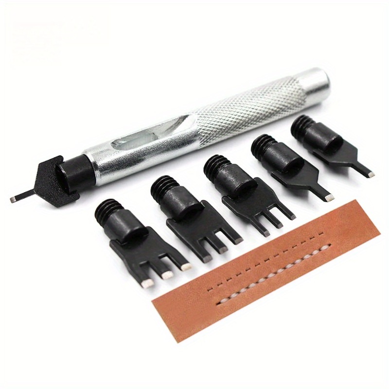 1Set Steel Handle Leather Flat - Leatherwork Punching Tool 评论和价格